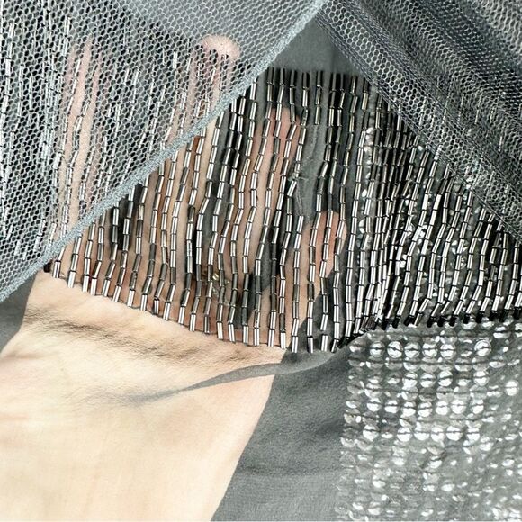 Donna Karan Tulle Chiffon Layered Maxi Skirt w/Beads and Sequins Evening Sz 6 - Picture 4 of 15